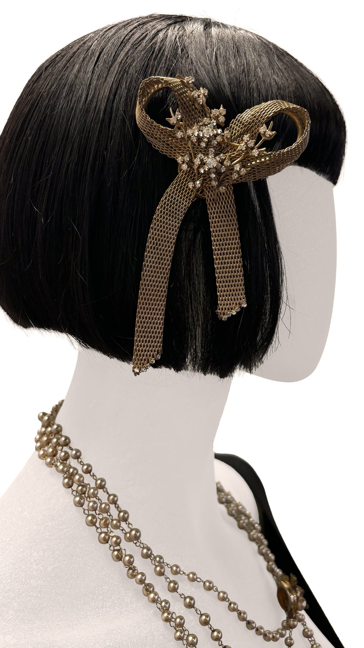 MIRIAM HASKELL STONE/BRASS BOW BROOCH  | Norma Kamali Women