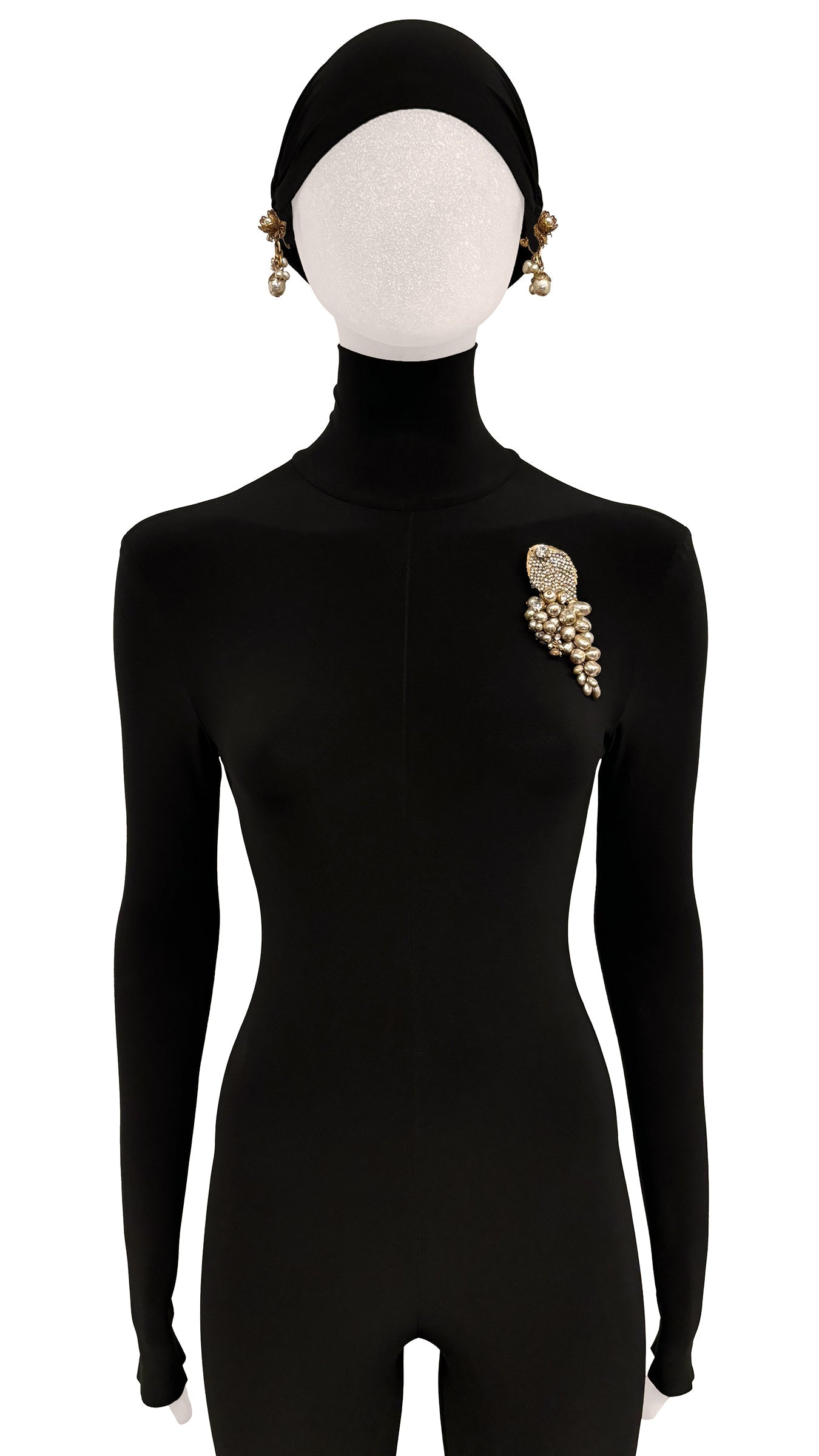 MIRIAM HASKELL BEAD/STONE BROOCH AND EARRINGS SET  | Norma Kamali Women