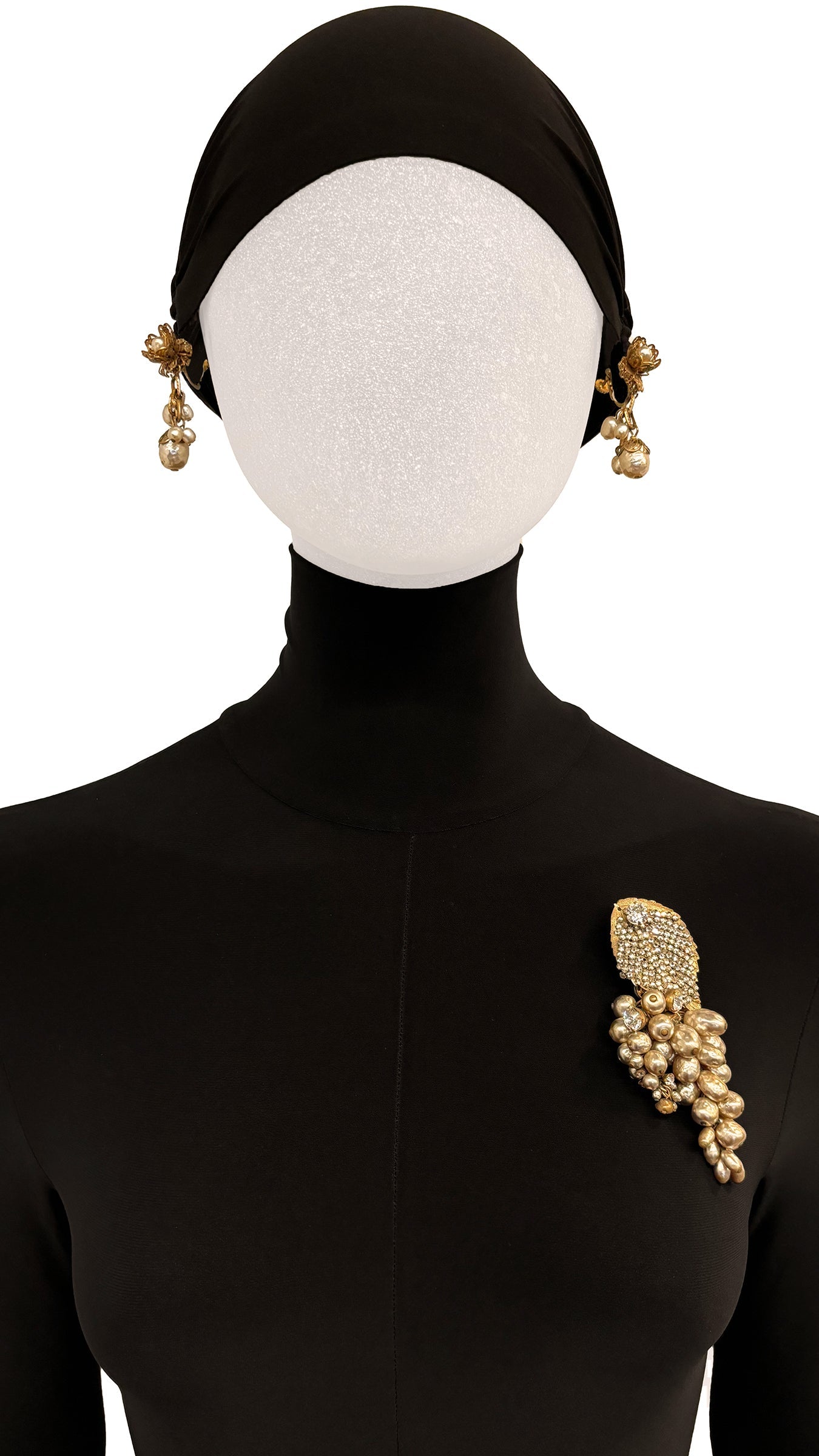 MIRIAM HASKELL BEAD/STONE BROOCH AND EARRINGS SET  | Norma Kamali Women