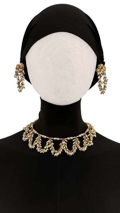MIRIAM HASKELL BEADED EARRINGS AND NECKLACE SET  | Norma Kamali Women