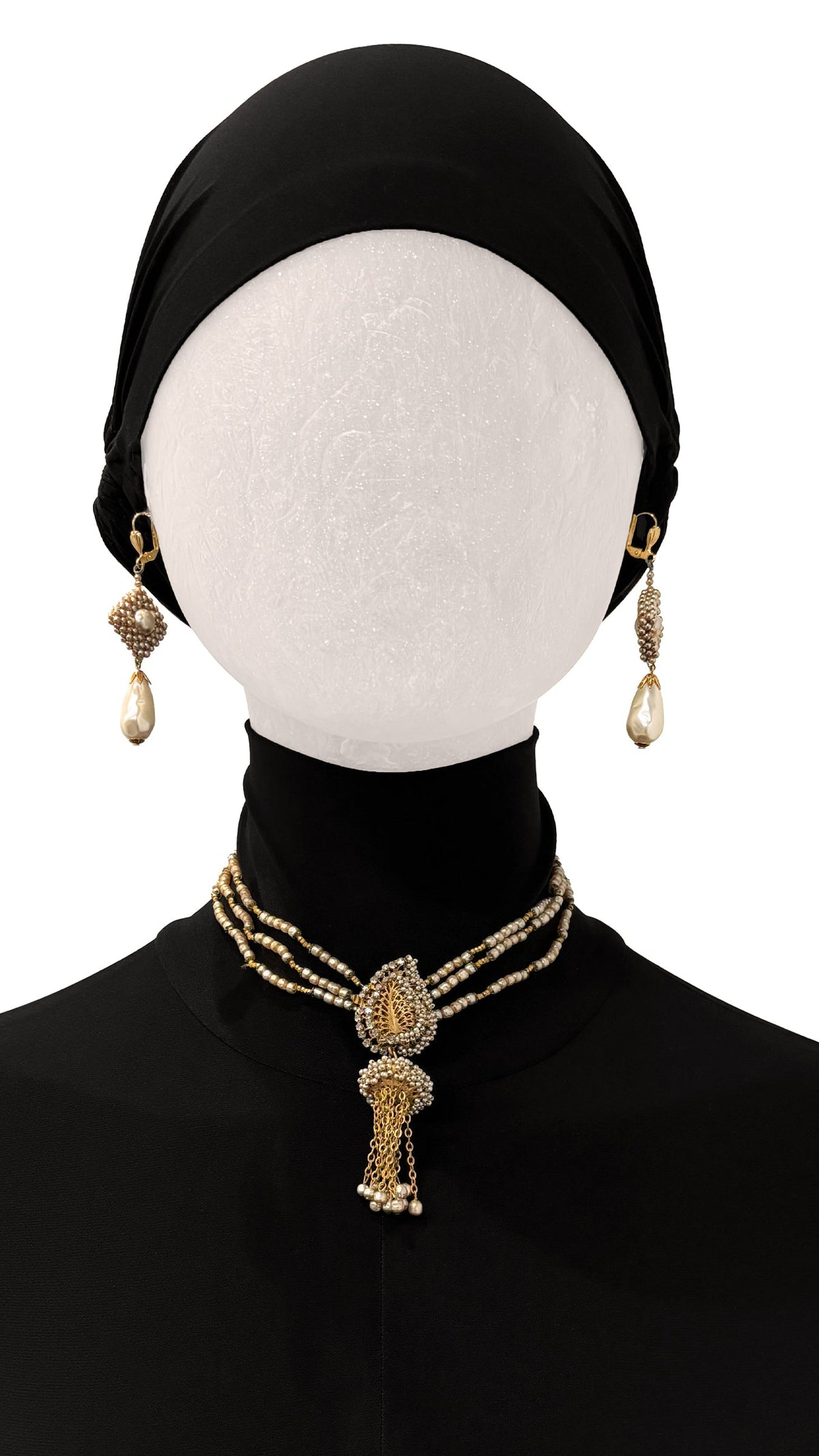 MIRIAM HASKELL BEADED EARRINGS AND DROP NECKLACE SET  | Norma Kamali Women