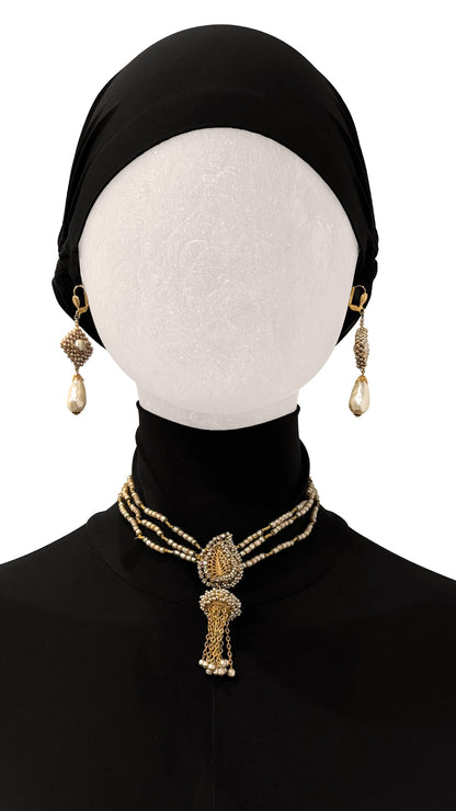 MIRIAM HASKELL BEADED EARRINGS AND DROP NECKLACE SET  | Norma Kamali Women
