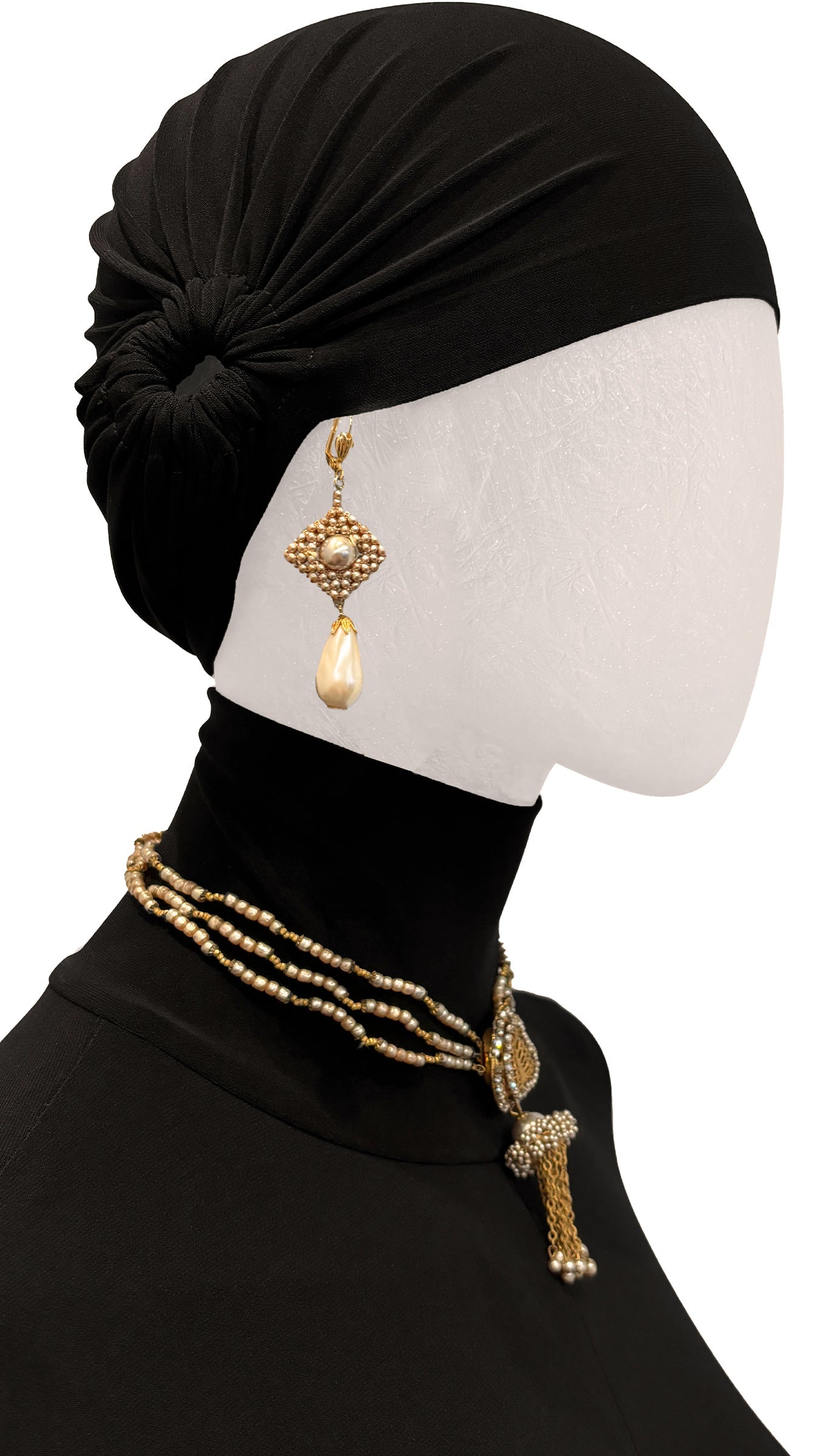 MIRIAM HASKELL BEADED EARRINGS AND DROP NECKLACE SET  | Norma Kamali Women