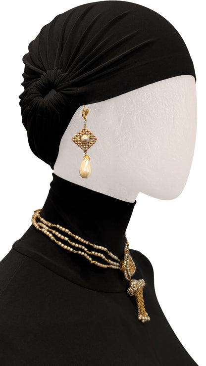 MIRIAM HASKELL BEADED EARRINGS AND DROP NECKLACE SET  | Norma Kamali Women