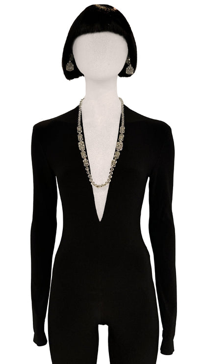 MIRIAM HASKELL CRYSTAL DICE EARRINGS AND NECKLACE  | Norma Kamali Women
