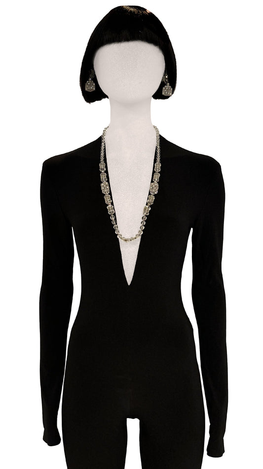 MIRIAM HASKELL CRYSTAL DICE EARRINGS AND NECKLACE  | Norma Kamali Women