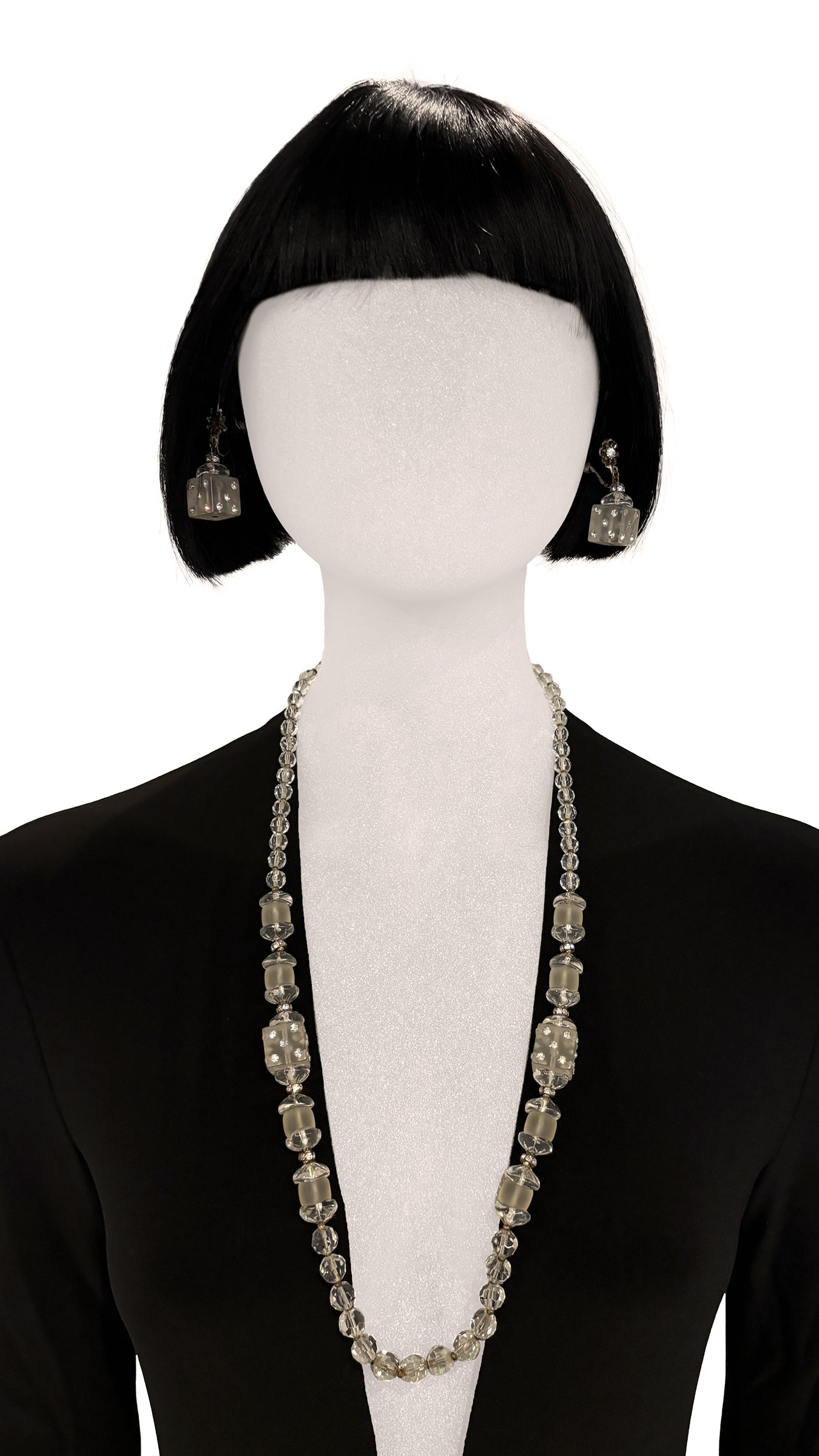 MIRIAM HASKELL CRYSTAL DICE EARRINGS AND NECKLACE  | Norma Kamali Women