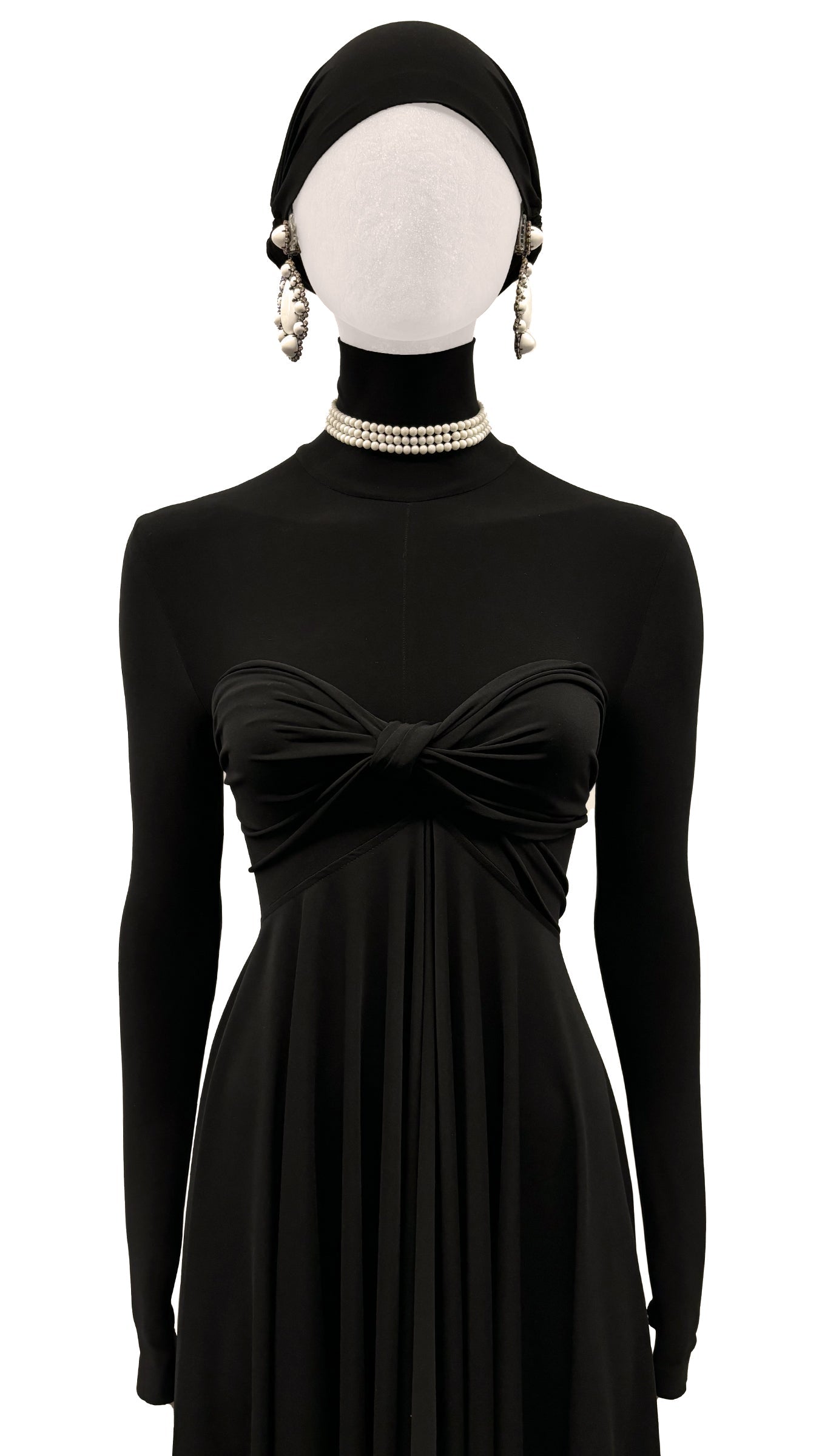 RHINESTONE & MILK GLASS TEARDROP PENDANT EARRINGS  | Norma Kamali Women