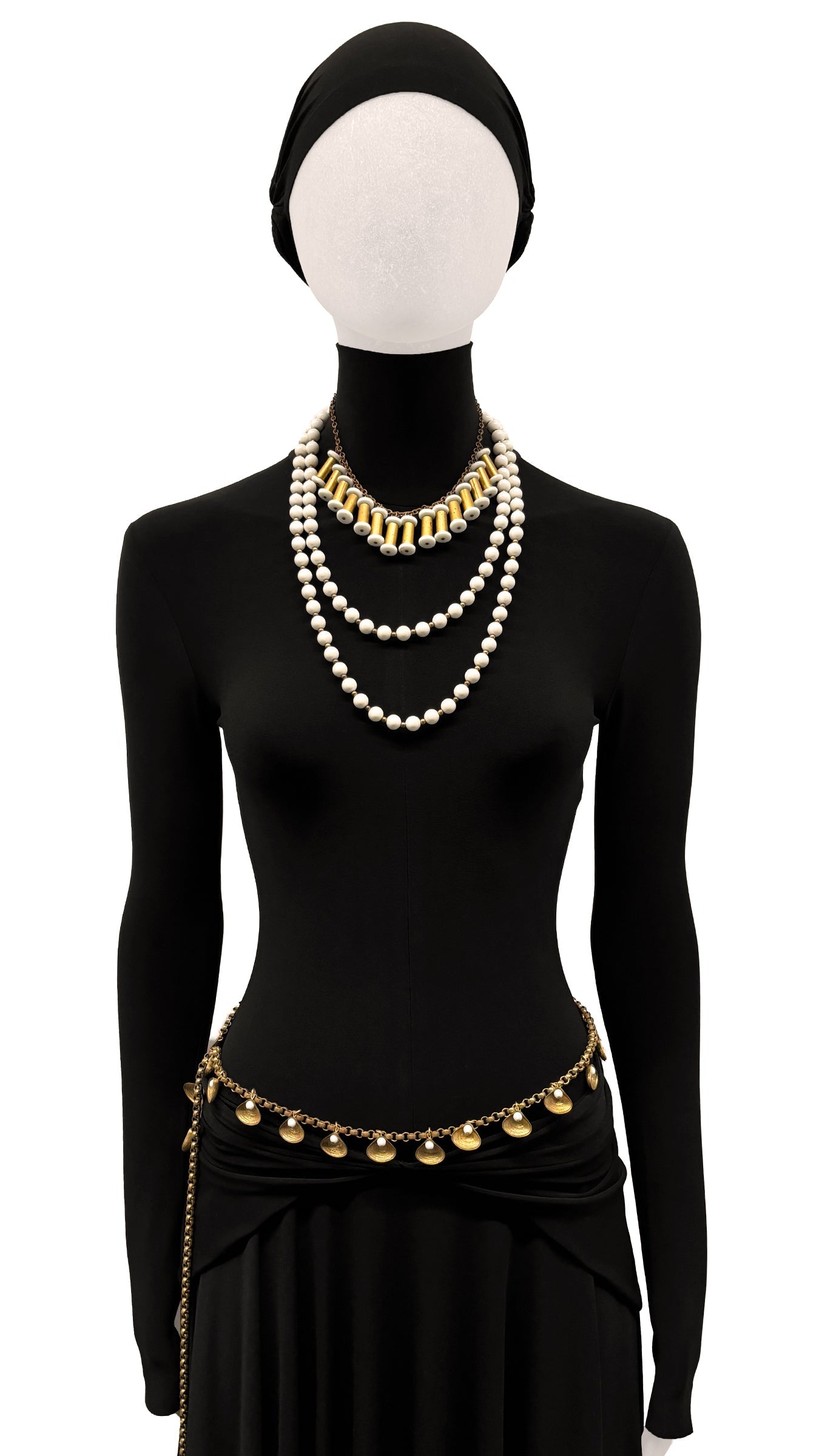 WHITE/BRASS NECKLACE  | Norma Kamali Women