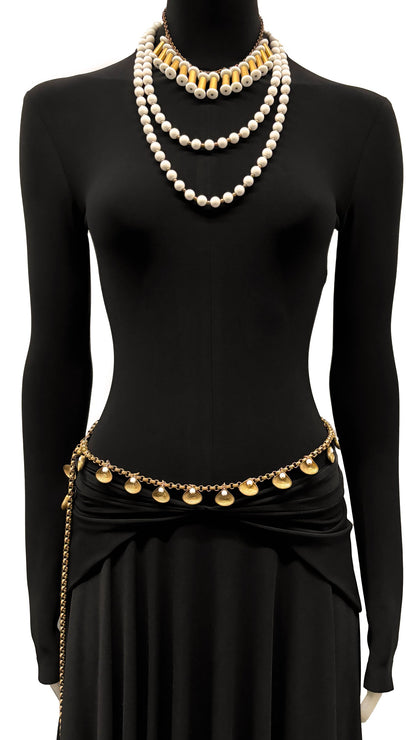 WHITE/BRASS NECKLACE  | Norma Kamali Women