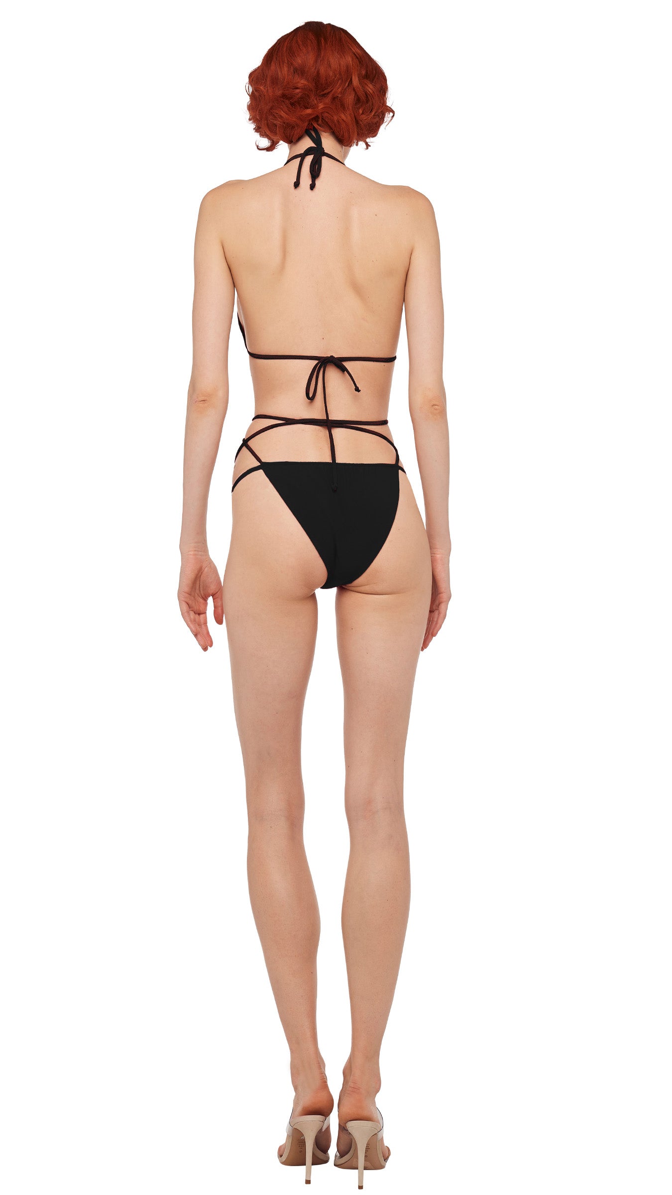 CRISS CROSS BIKINI BRA / BOTTOM Black | Norma Kamali Women