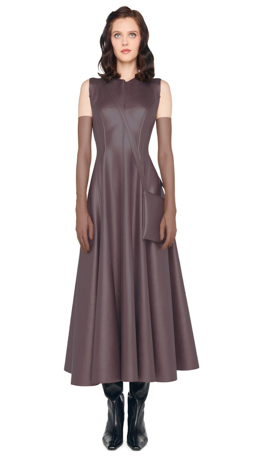 SLEEVELESS GRACE DRESS Chocolate | Norma Kamali Women