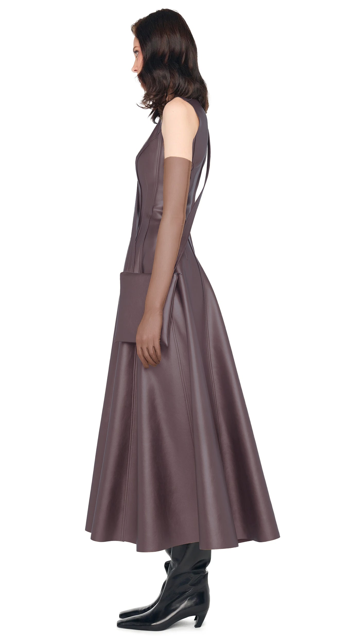 SLEEVELESS GRACE DRESS Chocolate | Norma Kamali Women