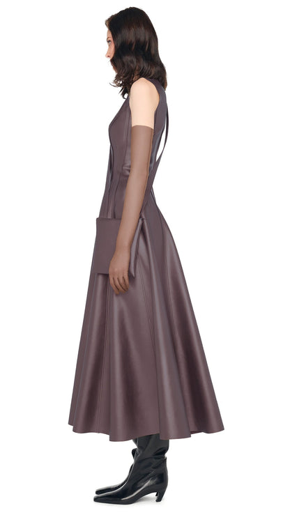 SLEEVELESS GRACE DRESS Chocolate | Norma Kamali Women