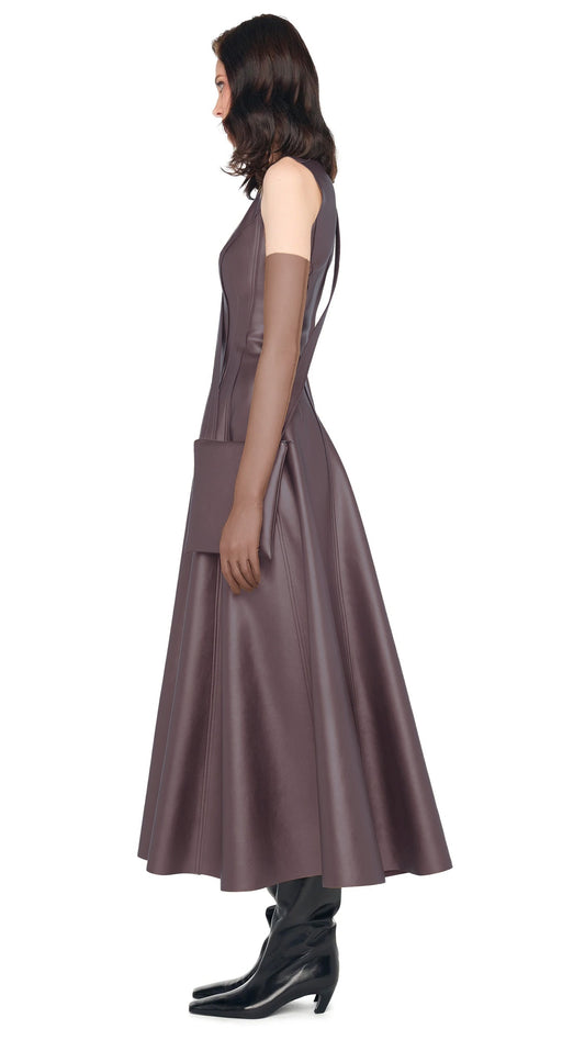 SLEEVELESS GRACE DRESS Chocolate | Norma Kamali Women
