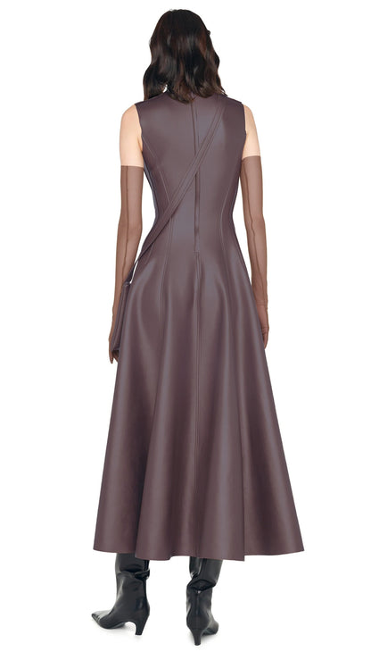 SLEEVELESS GRACE DRESS Chocolate | Norma Kamali Women