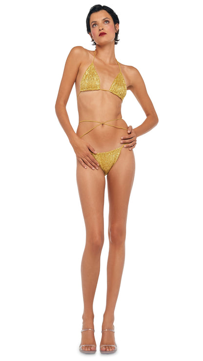 CRISS CROSS BRA / BOTTOM Asparagus | Norma Kamali Women