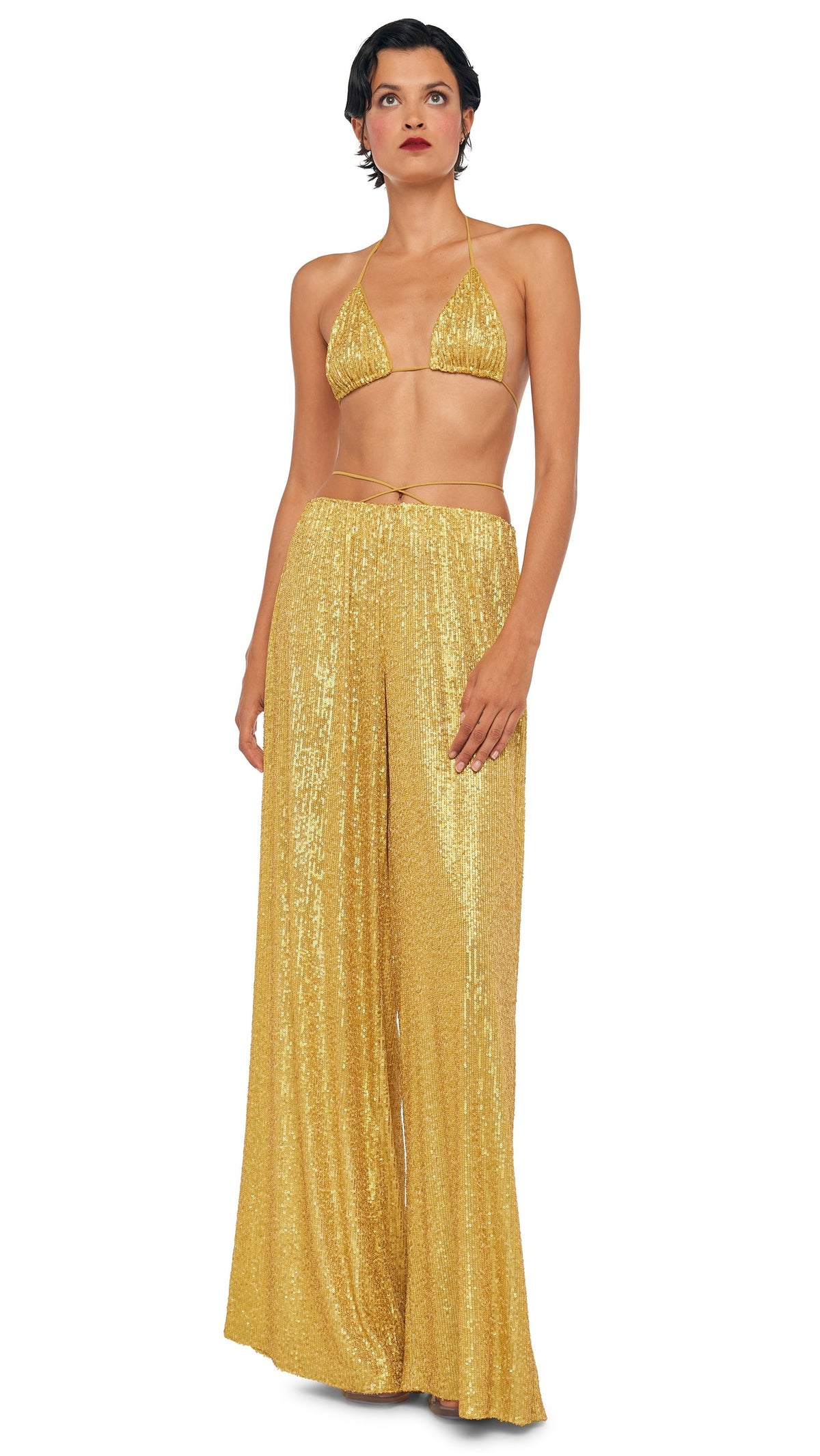 CRISS CROSS BRA / BOTTOM Asparagus | Norma Kamali Women