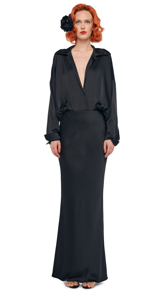 BIAS OBIE SKIRT Black | Norma Kamali Women