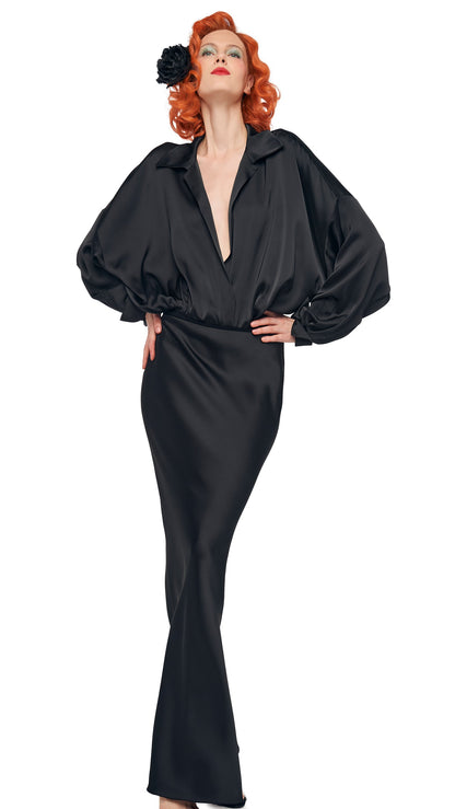 BIAS OBIE SKIRT Black | Norma Kamali Women