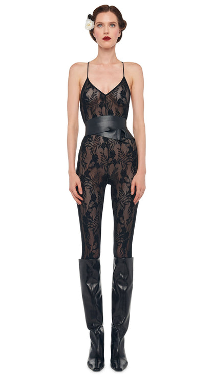 LOW BACK FARA SLIP CATSUIT Black | Norma Kamali Women