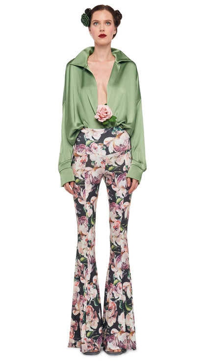 SUPER OS BF NK SHIRT BODYSUIT Vintage Green | Norma Kamali Women