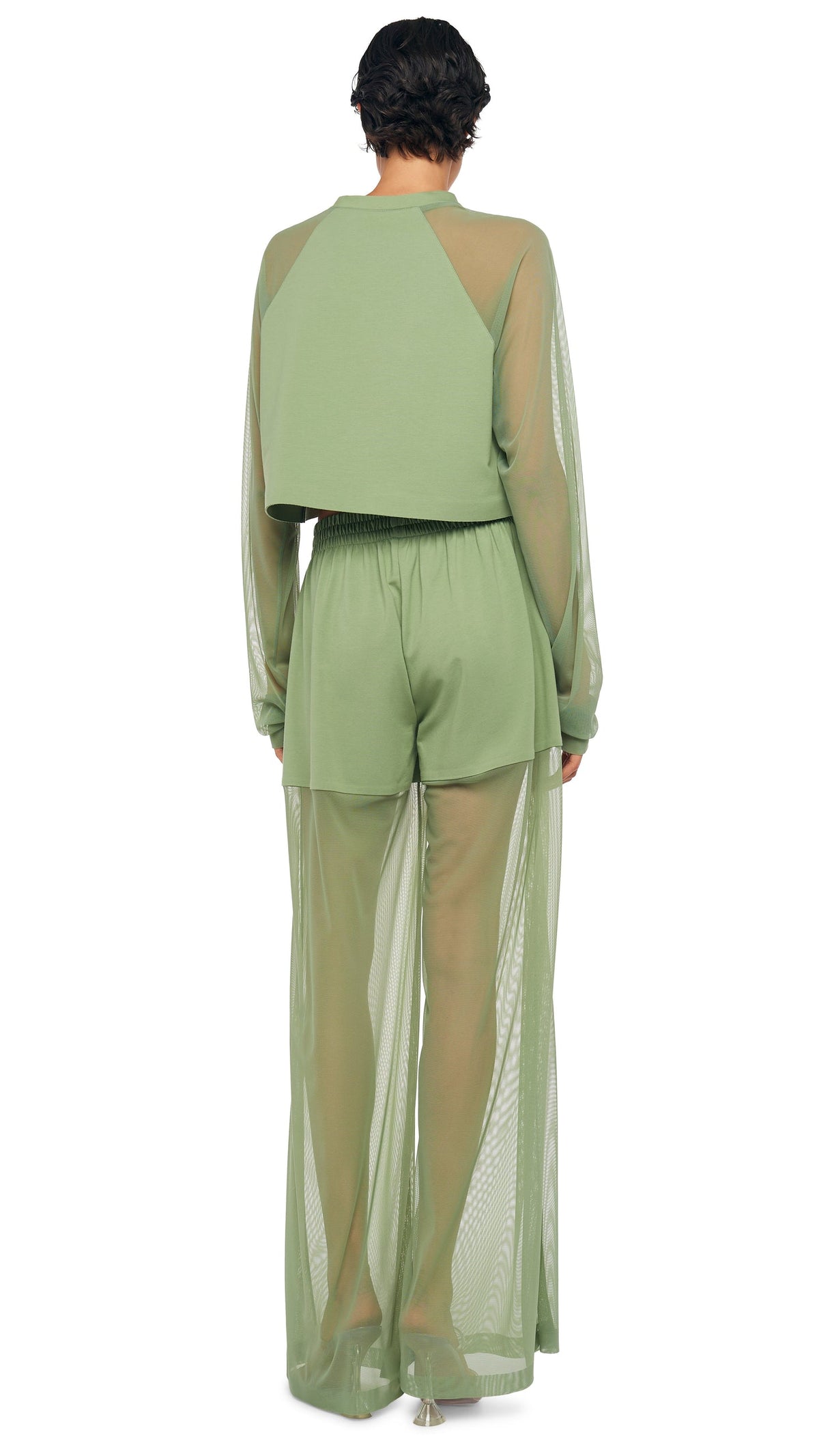 BF ELEPHANT SWEATPANT W/ MESH Vintage Green | Norma Kamali Women