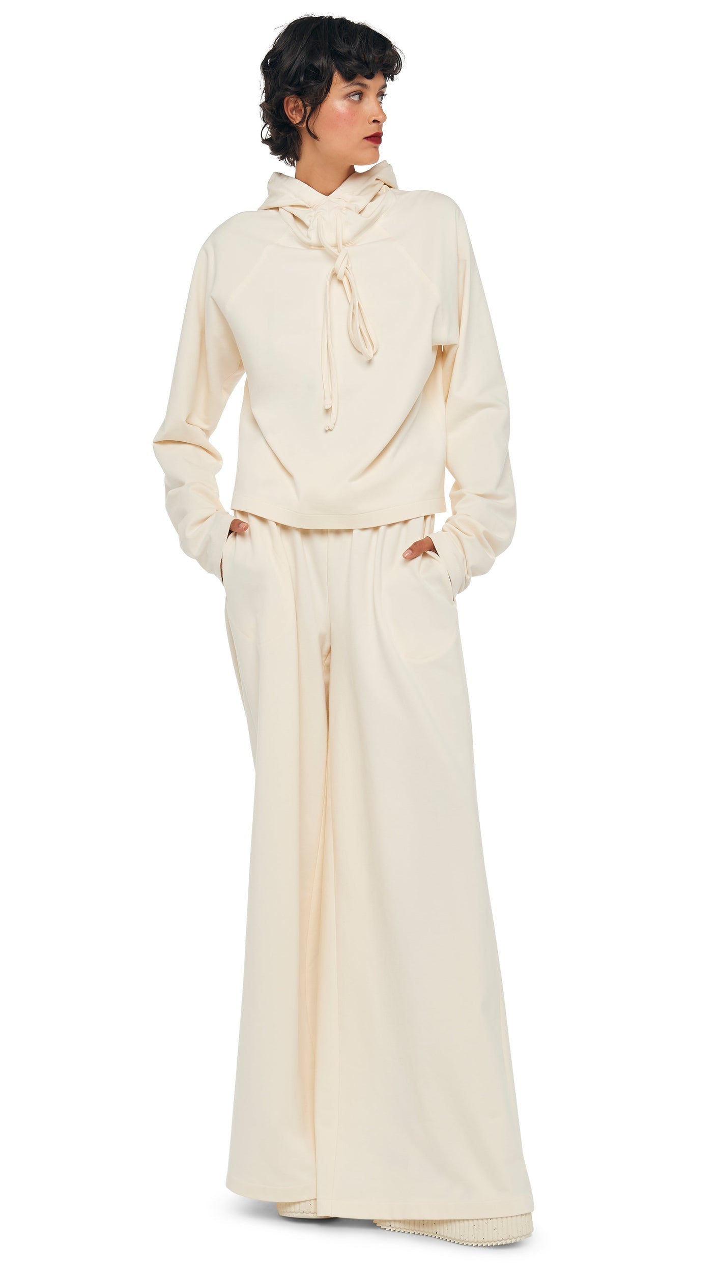 BOYFRIEND ELEPHANT SWEATPANT Cream | Norma Kamali Women