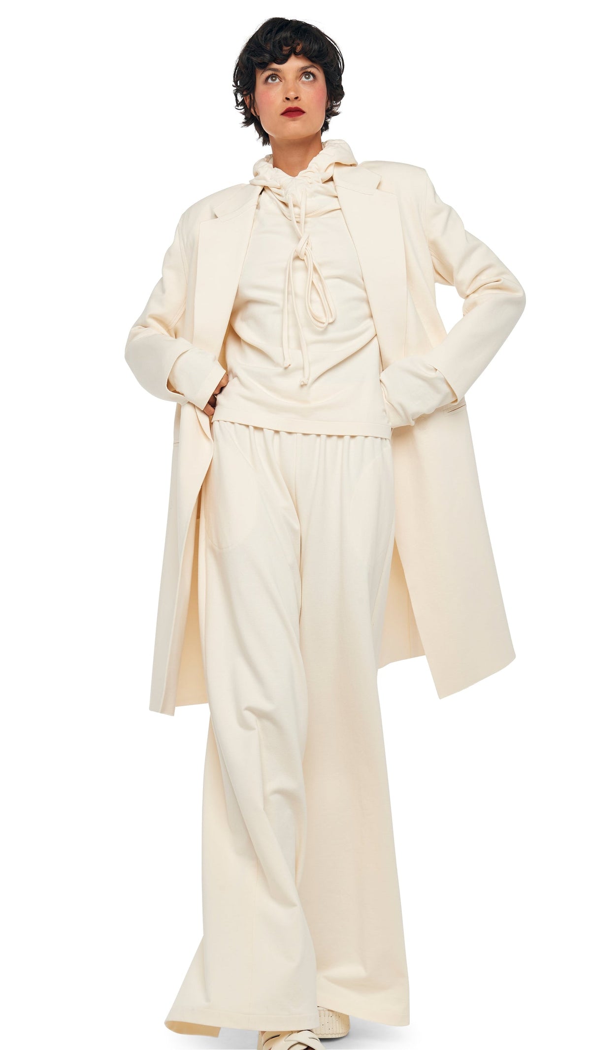 BOYFRIEND ELEPHANT SWEATPANT Cream | Norma Kamali Women