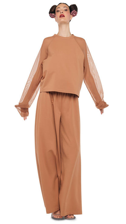 BOYFRIEND ELEPHANT SWEATPANT Cappuccino | Norma Kamali Women