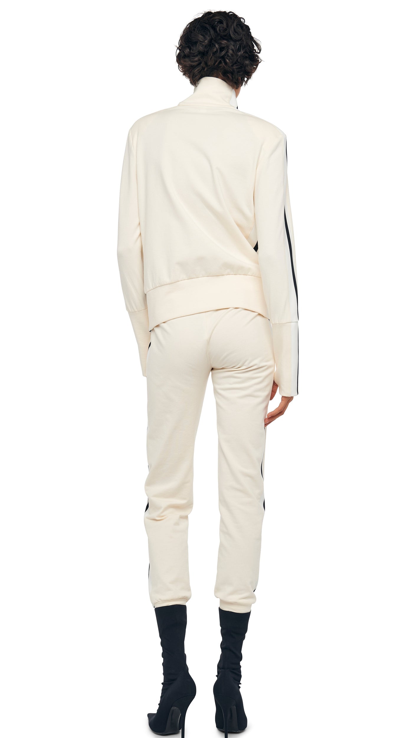 SIDE STRIPE JOG PANT Cream | Norma Kamali Women