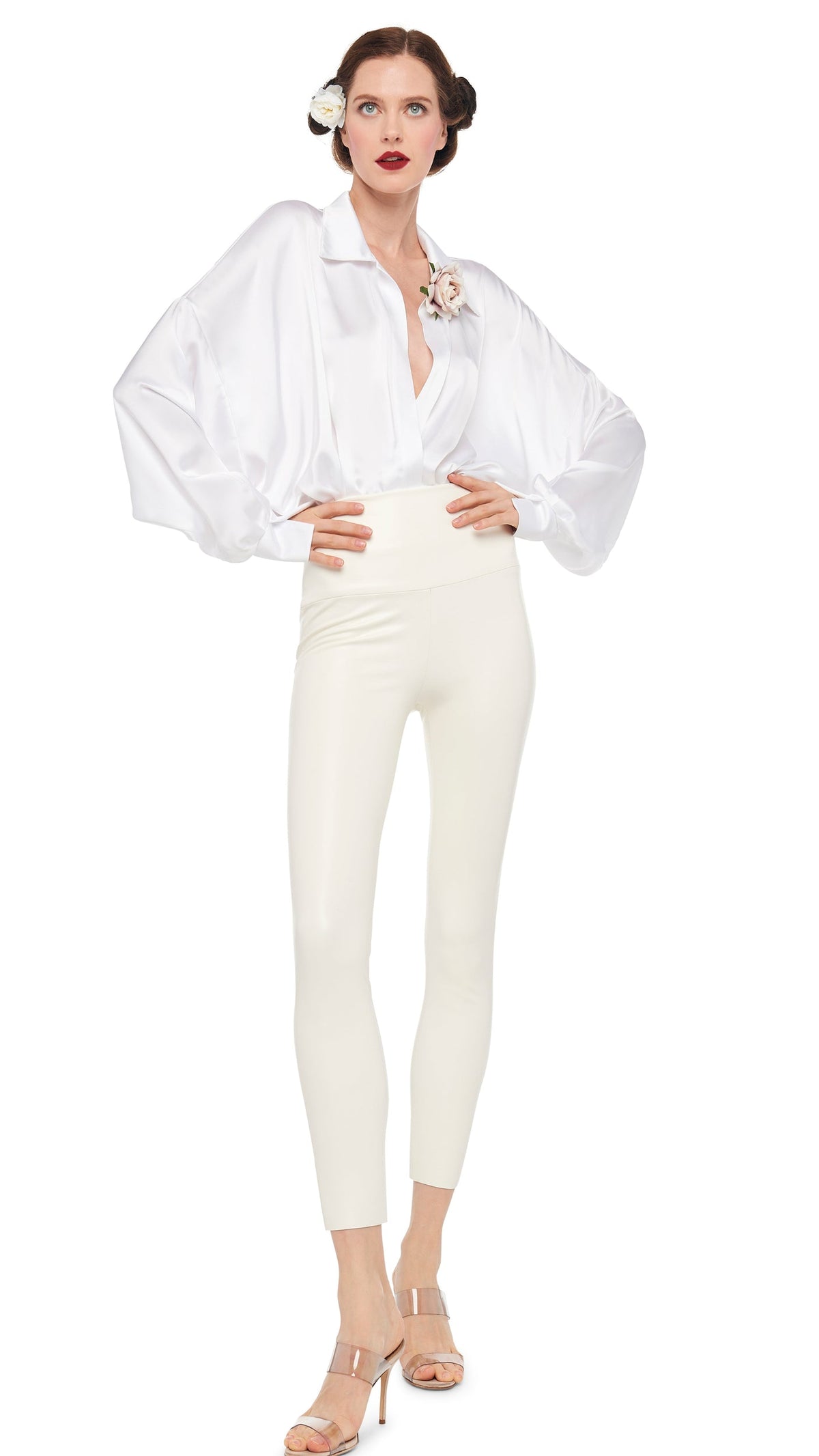 LONG LEGGING Cream | Norma Kamali Women