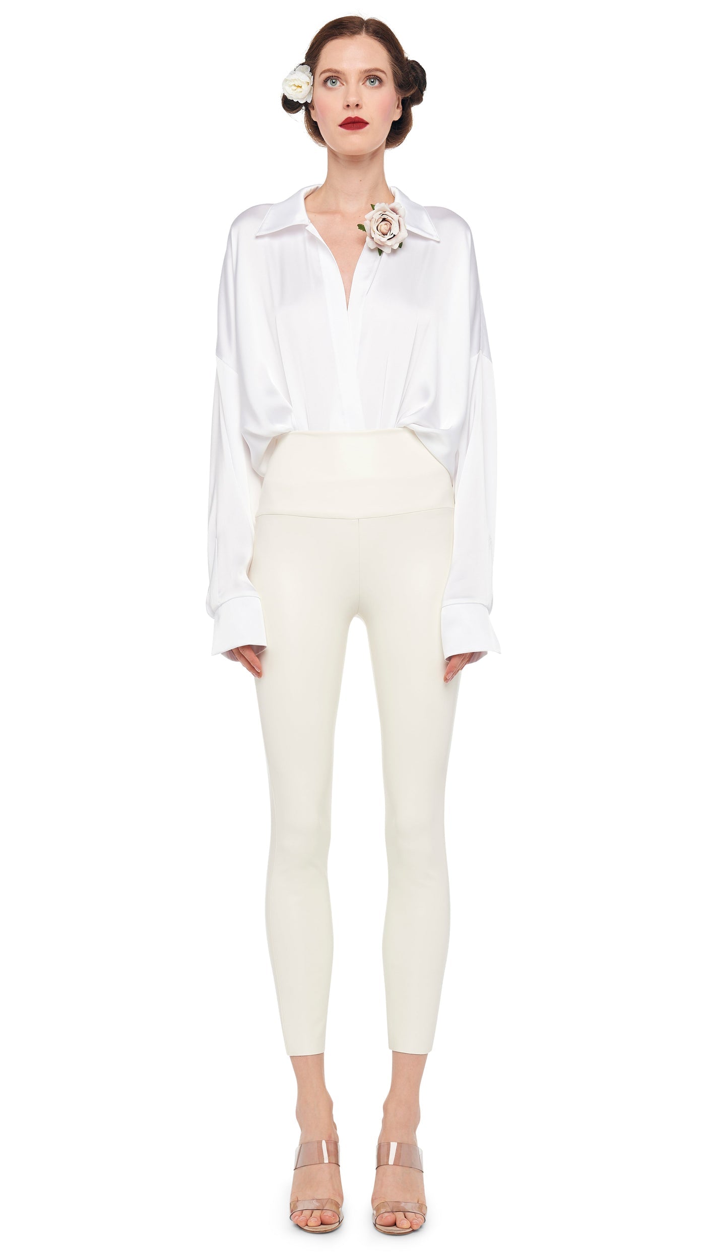 LONG LEGGING Cream | Norma Kamali Women