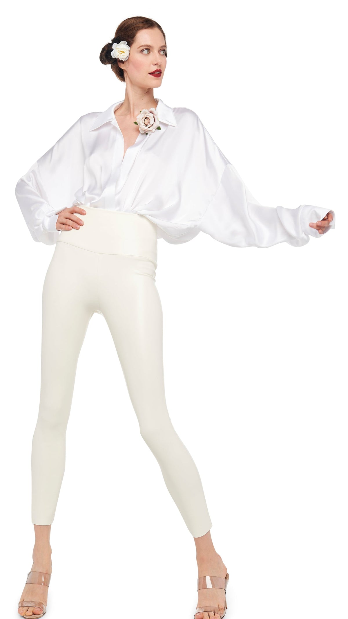 LONG LEGGING Cream | Norma Kamali Women