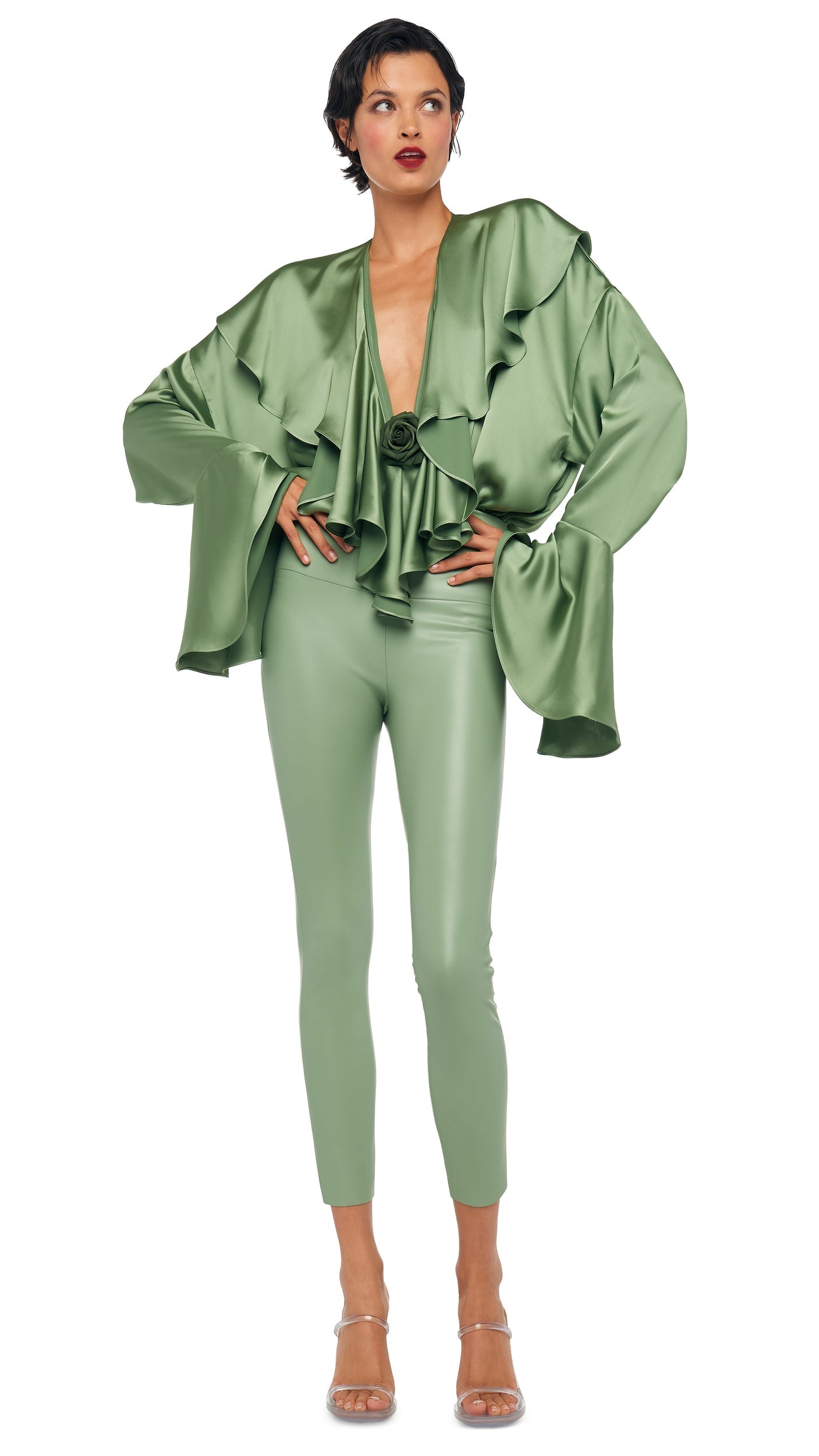 LONG LEGGING Vintage Green | Norma Kamali Women