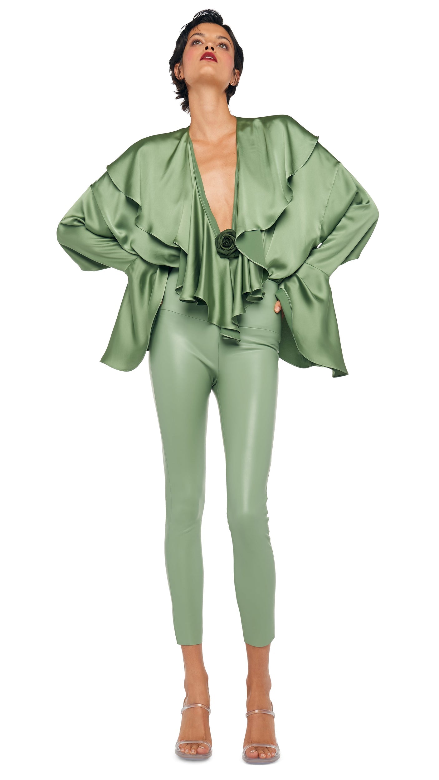 LONG LEGGING Vintage Green | Norma Kamali Women