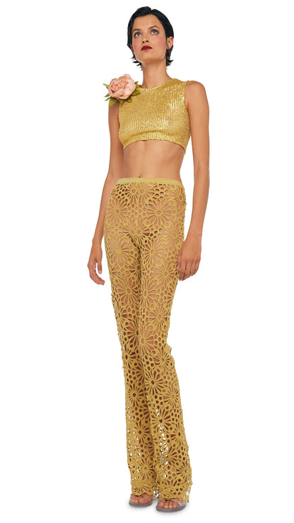 BOOT PANT W/O WAISTBAND Asparagus | Norma Kamali Women