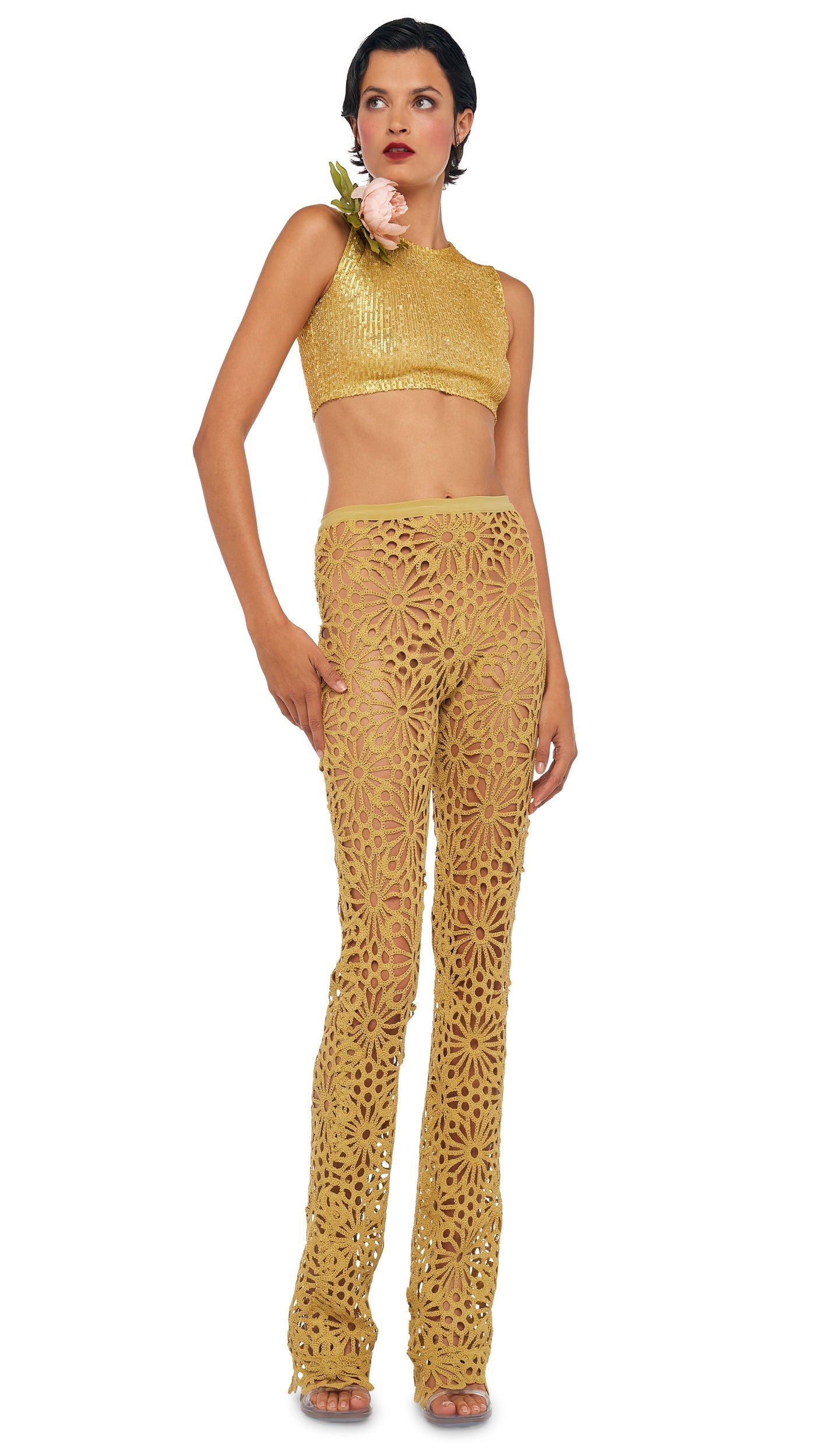 BOOT PANT W/O WAISTBAND Asparagus | Norma Kamali Women