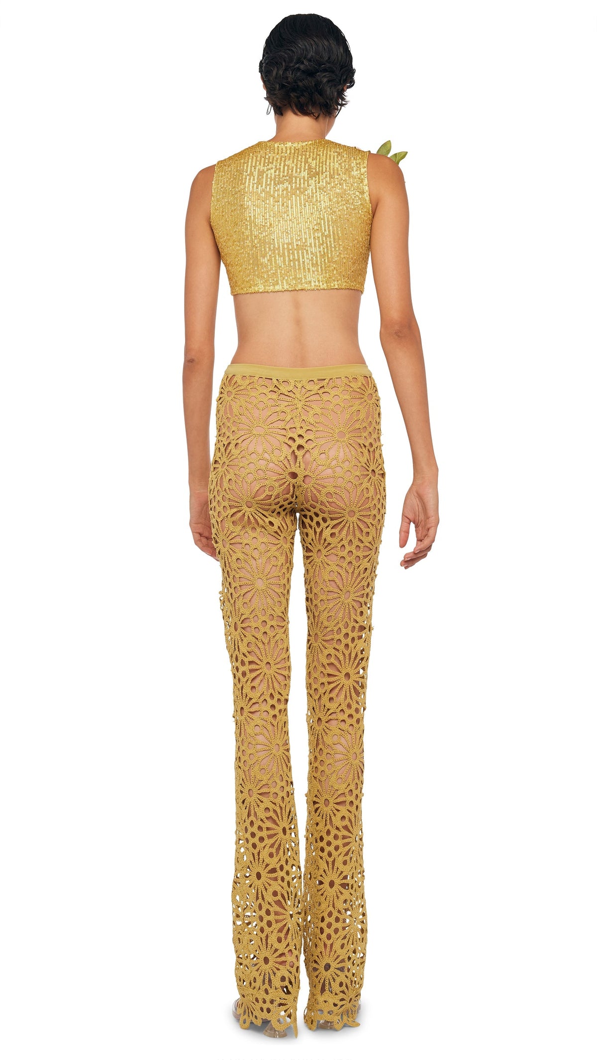 BOOT PANT W/O WAISTBAND Asparagus | Norma Kamali Women