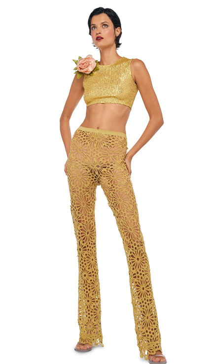 BOOT PANT W/O WAISTBAND Asparagus | Norma Kamali Women