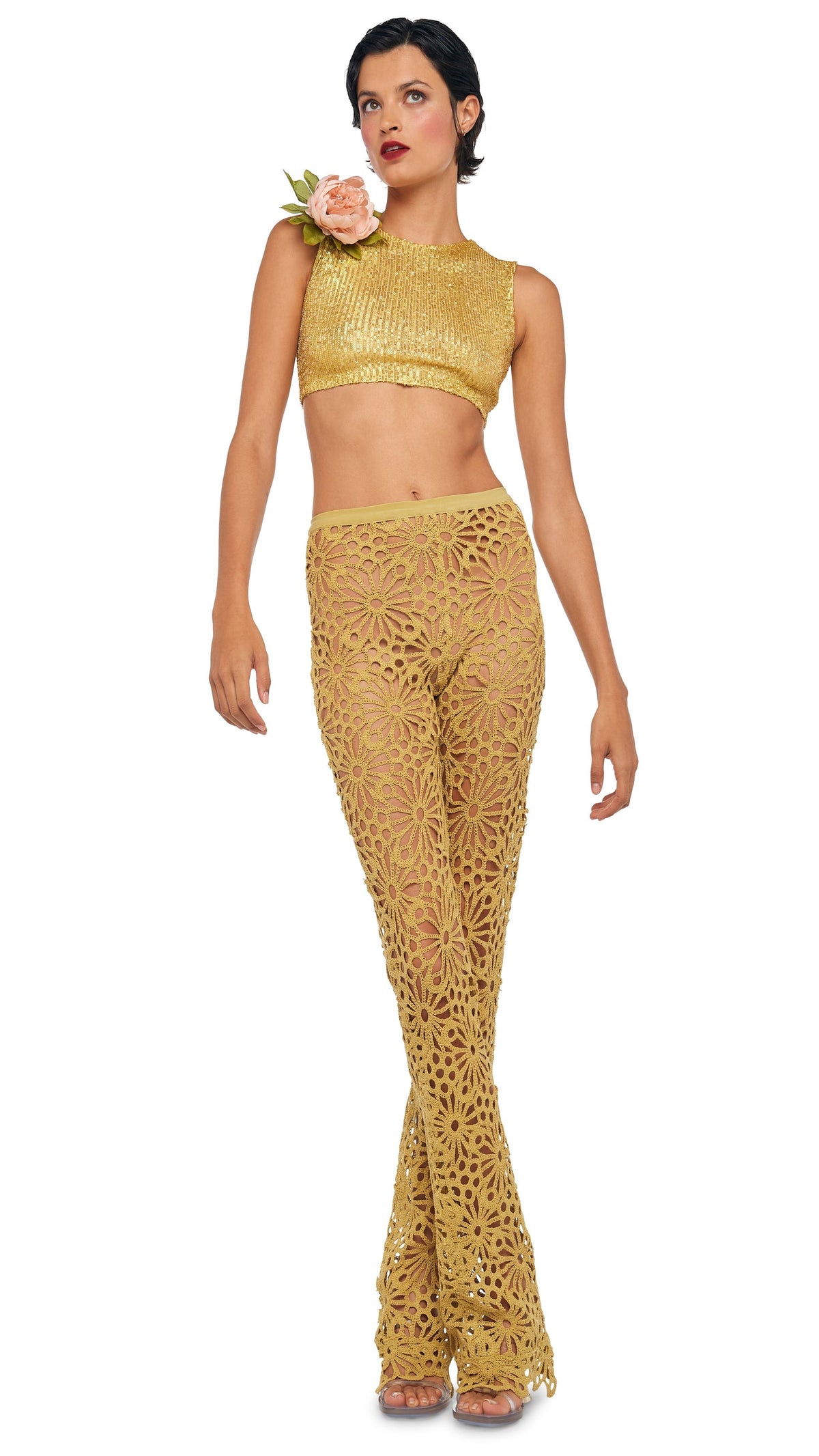 BOOT PANT W/O WAISTBAND Asparagus | Norma Kamali Women