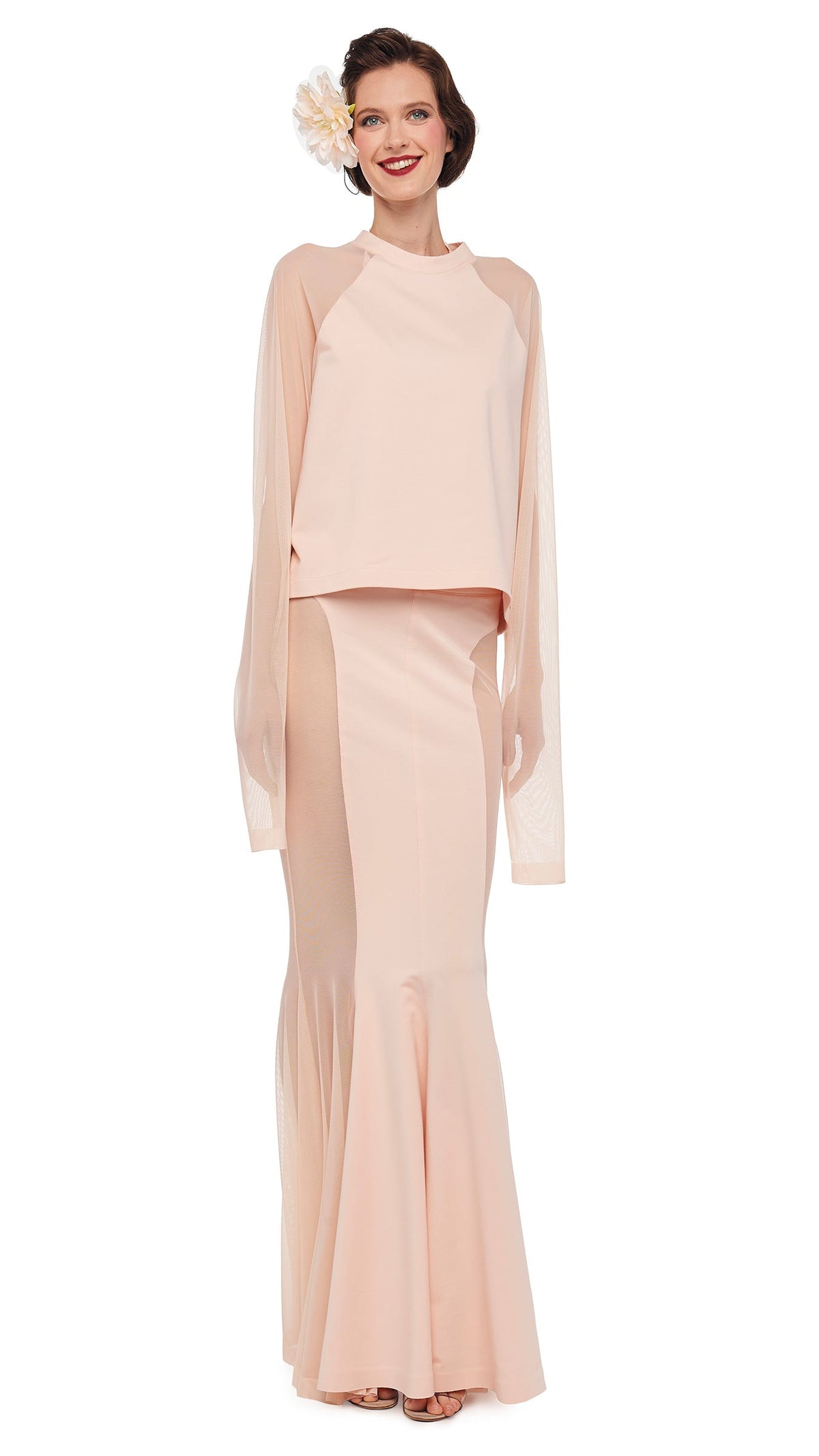 RAGLAN SLEEVE TOP W/ MESH Baby | Norma Kamali Women