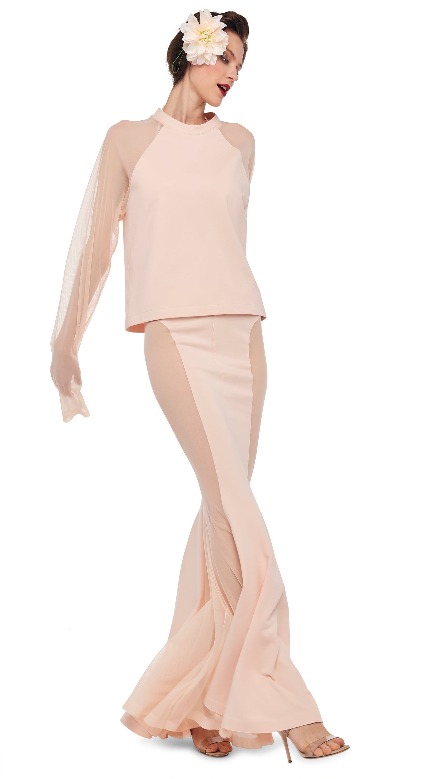 RAGLAN SLEEVE TOP W/ MESH Baby | Norma Kamali Women