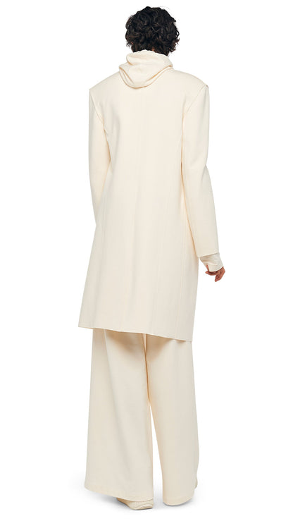 OS RAGLAN SLEEVE HOODED TOP Cream | Norma Kamali Women