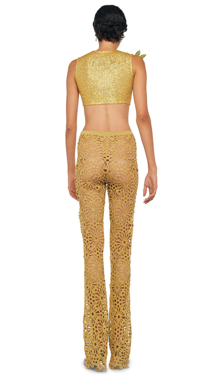 SLEEVELESS SLIM FIT CROPPED TOP Asparagus | Norma Kamali Women