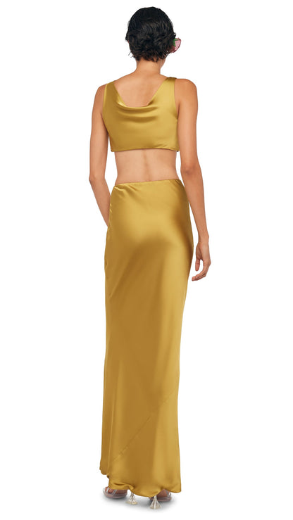 MARIA CROPPED TOP Asparagus | Norma Kamali Women