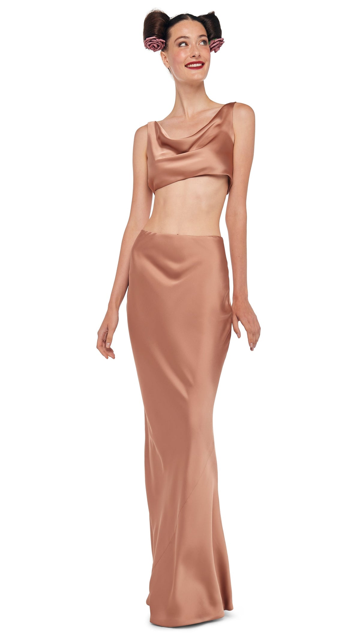 MARIA CROPPED TOP Cappuccino | Norma Kamali Women