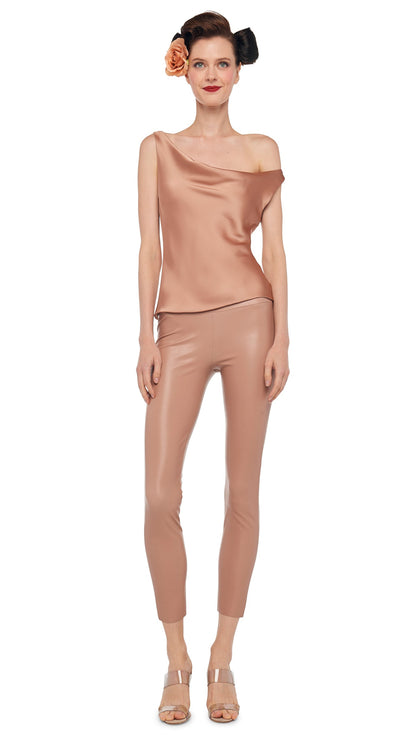 DROP SHOULDER MARIA TOP Cappuccino | Norma Kamali Women