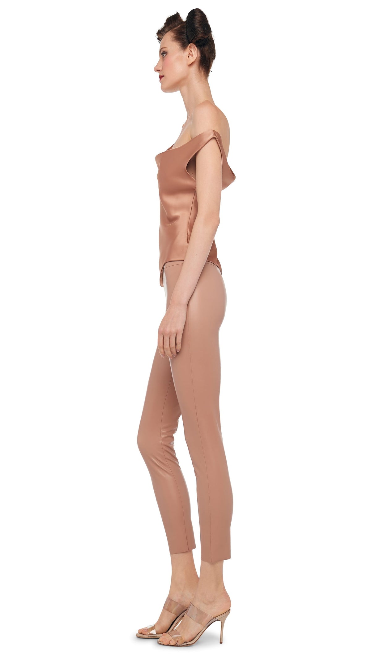 DROP SHOULDER MARIA TOP Cappuccino | Norma Kamali Women