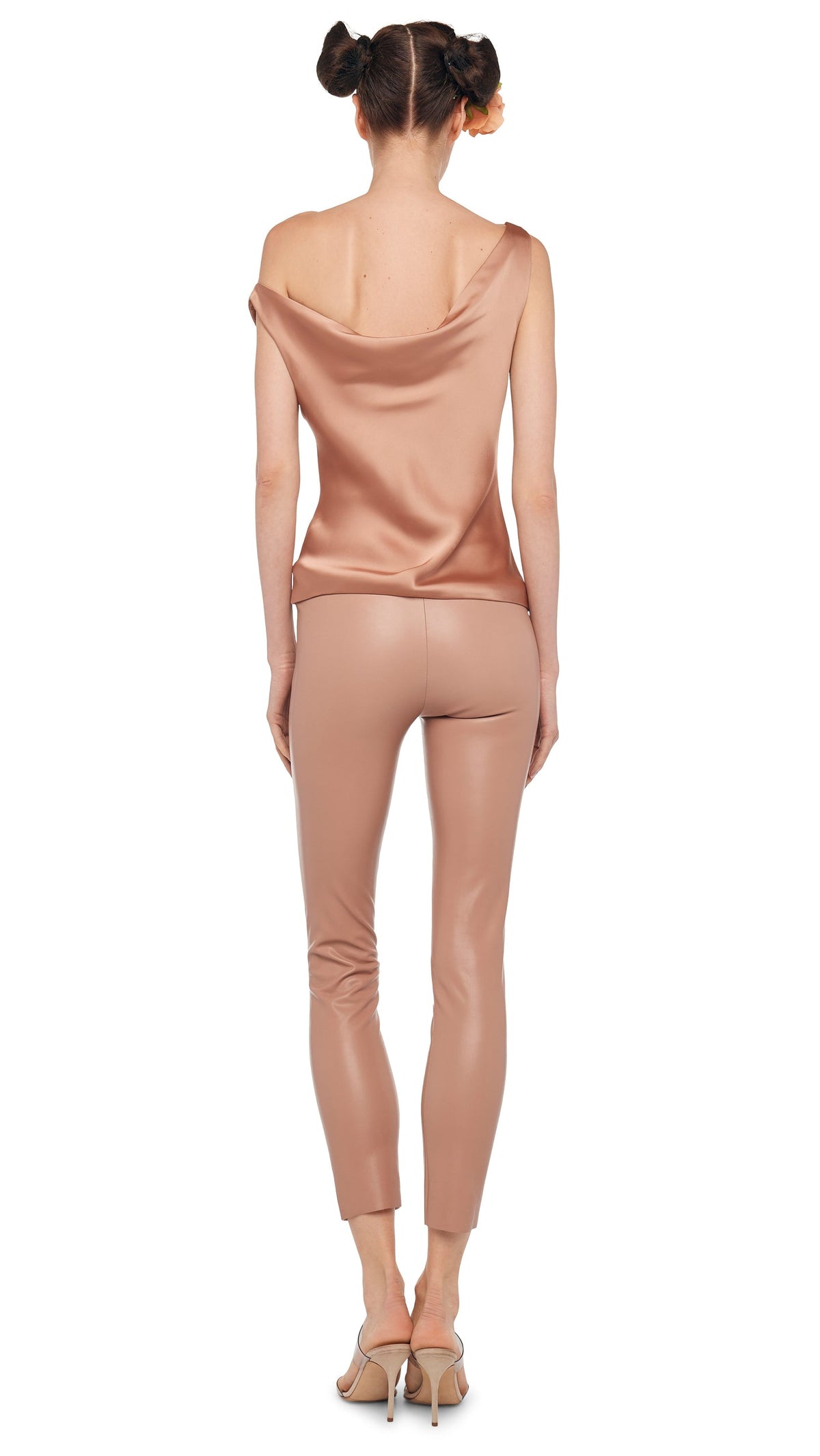 DROP SHOULDER MARIA TOP Cappuccino | Norma Kamali Women